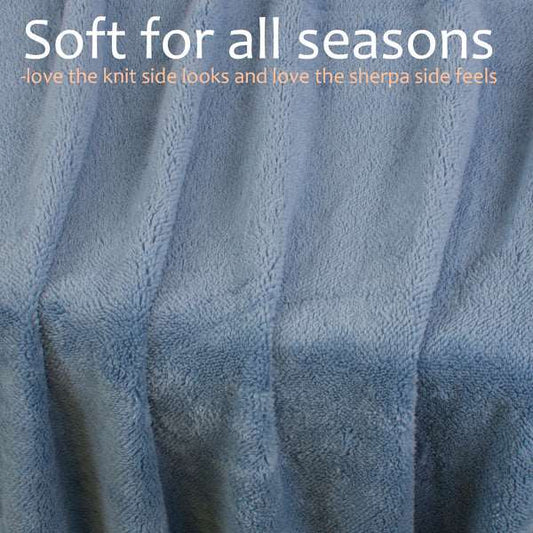 Lightweight Soft Knitted Summer Sherpa Blanket