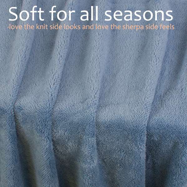 Lightweight Soft Knitted Summer Sherpa Blanket