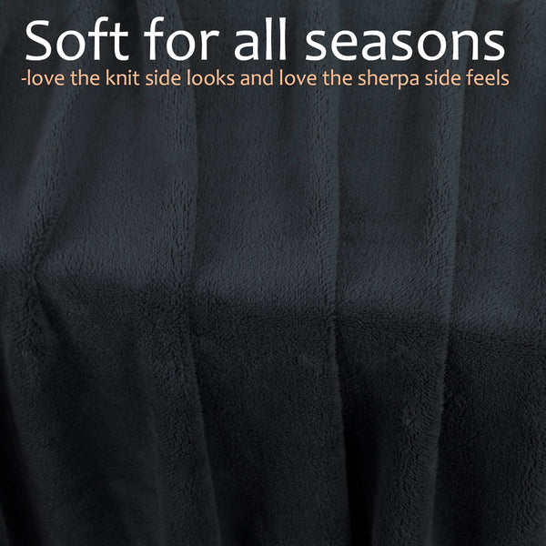 Lightweight Soft Knitted Summer Sherpa Blanket