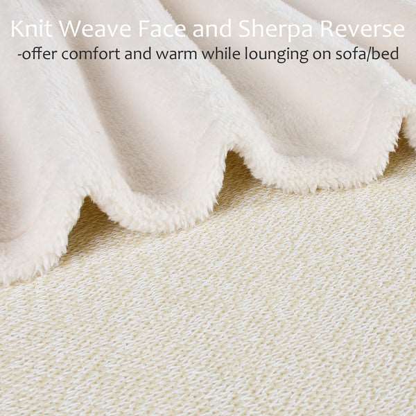 Lightweight Soft Knitted Summer Sherpa Blanket