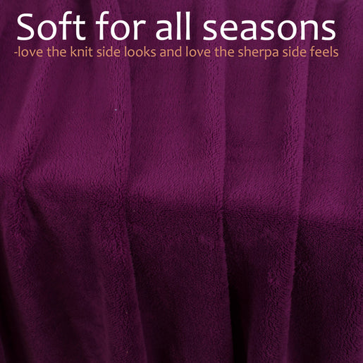 Lightweight Soft Knitted Summer Sherpa Blanket