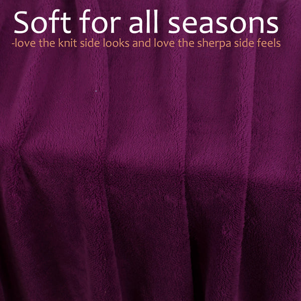 Lightweight Soft Knitted Summer Sherpa Blanket