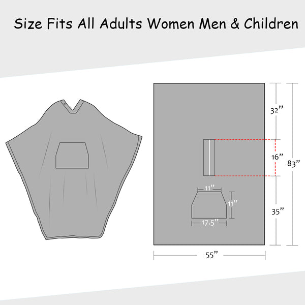 Fleece Wearable Blanket Poncho