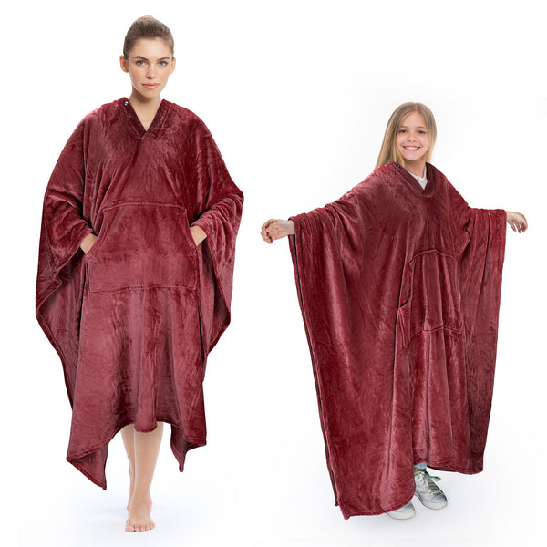 Fleece Wearable Blanket Poncho