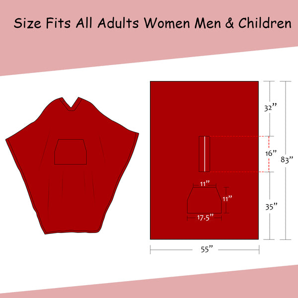 Fleece Wearable Blanket Poncho