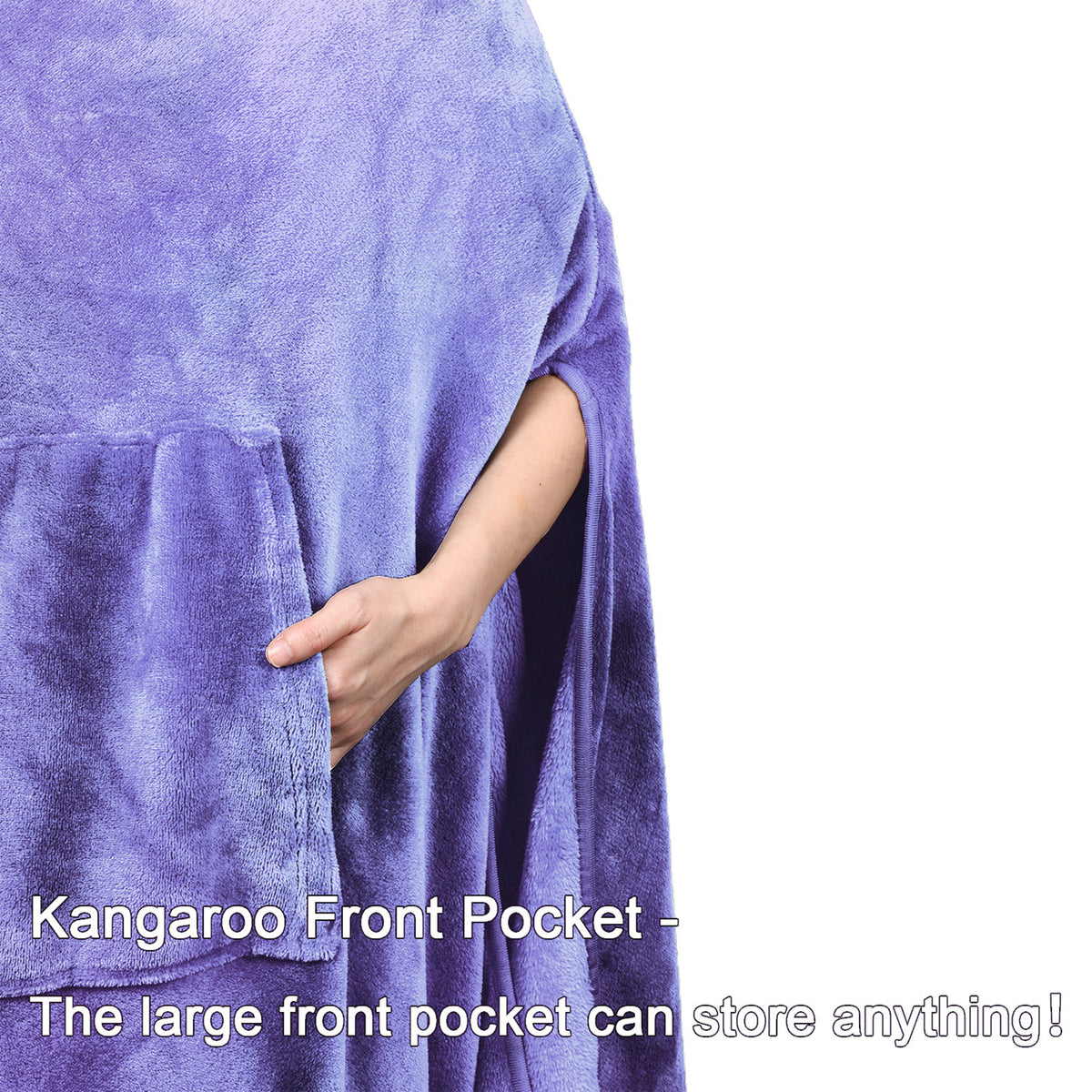 Long Fleece Wearable Poncho Blanket