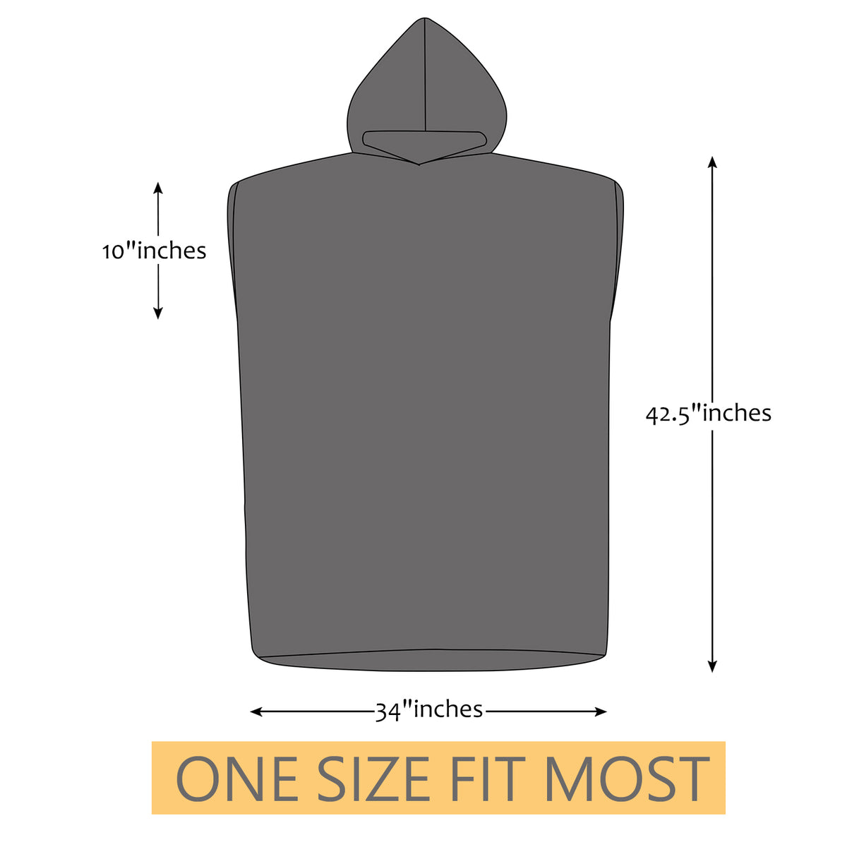 Tirrinia Unisex Beach Changing Towel With Hood for Summer size chart