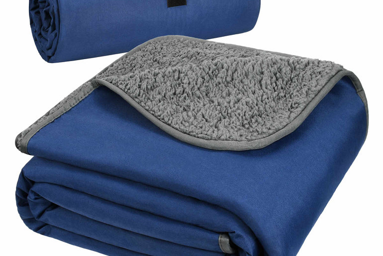 Camping Waterproof Stadium Blanket with Sherpa Lining 60''×80''