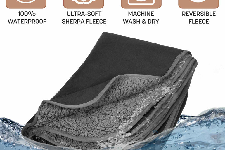Waterproof Stadium Blanket with Sherpa Lining for Stadium 51''×59''