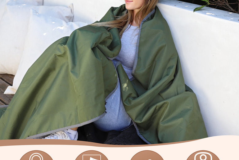Sherpa Lined Outdoor Stadium Waterproof Blanket for Winter 66''*90''