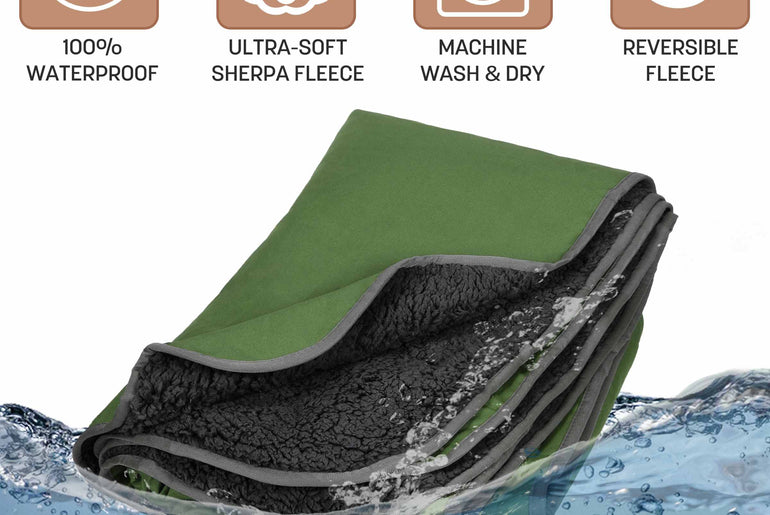 Waterproof Stadium Blanket with Sherpa Lining for Stadium 51''×59''