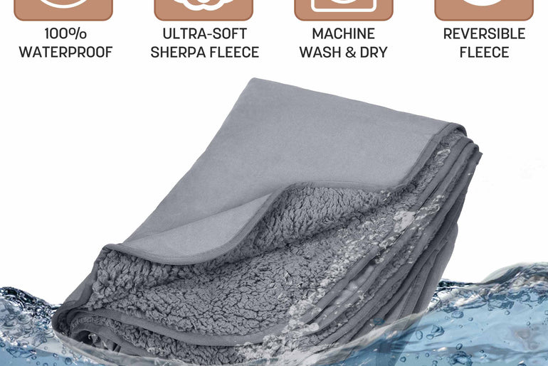 Waterproof Stadium Blanket with Sherpa Lining for Stadium 51''×59''