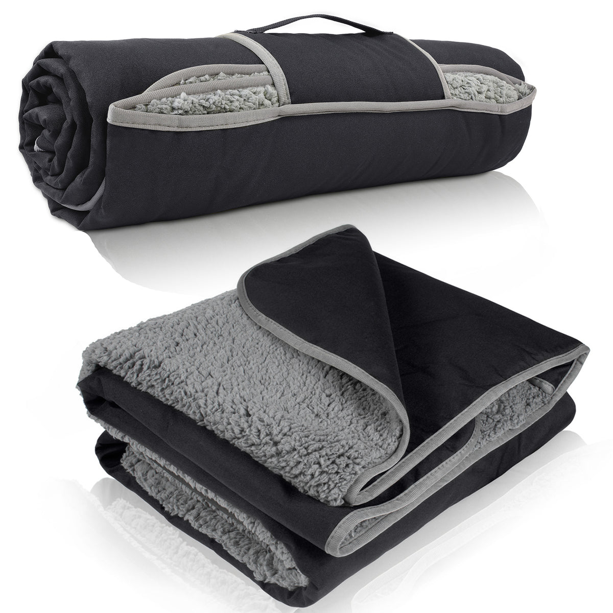 Sherpa Lined Outdoor Stadium Waterproof Blanket for Winter 66''*90''