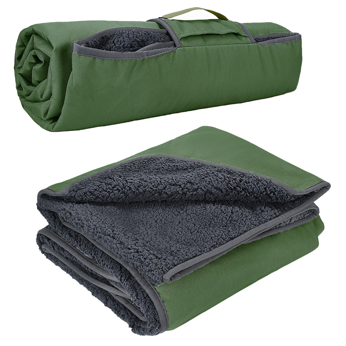 Sherpa Lined Outdoor Stadium Waterproof Blanket for Winter 66''*90''