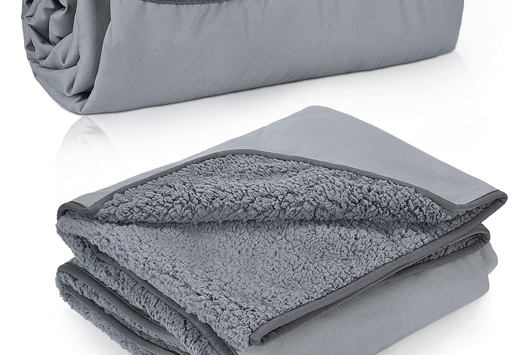 Camping Waterproof Stadium Blanket with Sherpa Lining 60''×80''
