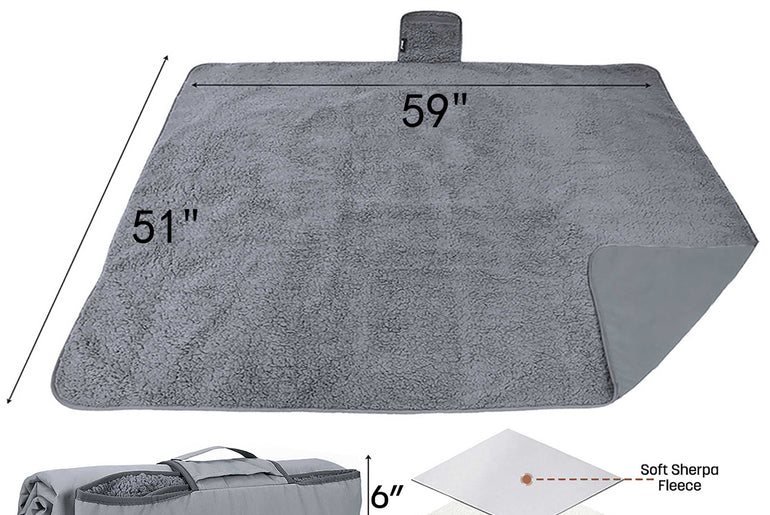 Waterproof Stadium Blanket with Sherpa Lining for Stadium 51''×59''
