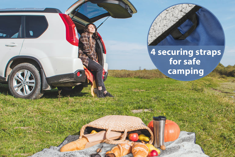 Waterproof Oxford & Plush Outdoor Down Blanket with Sherpa Lining, 60'' x 80''