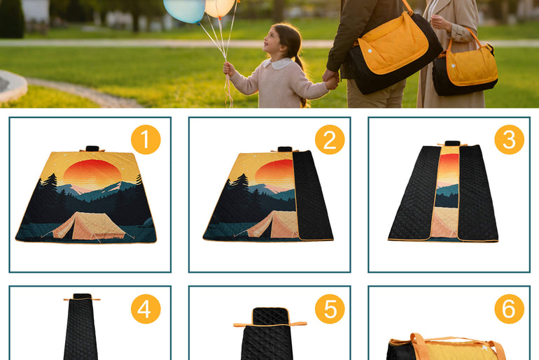 Tirrinia Waterproof Beach Blanket – Sandproof Outdoor Picnic & Camping Mat (70" × 80") detail view