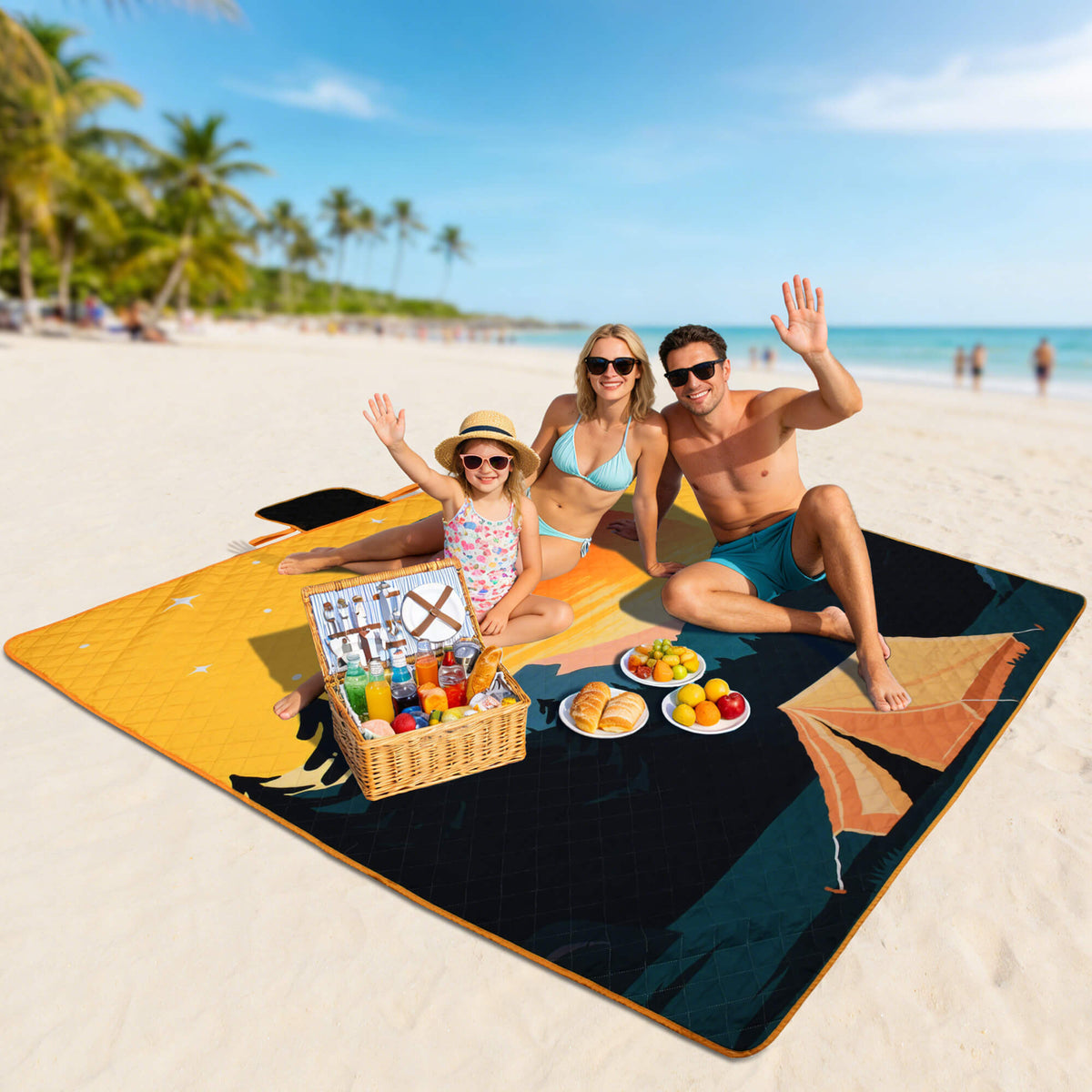 Tirrinia Waterproof Beach Blanket – Sandproof Outdoor Picnic & Camping Mat (70" × 80") newarrivals style