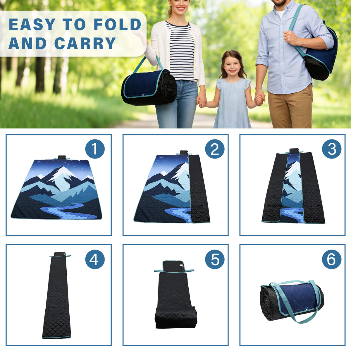Tirrinia Waterproof Beach Blanket – Sandproof Outdoor Picnic & Camping Mat (70" × 80") newarrivals style