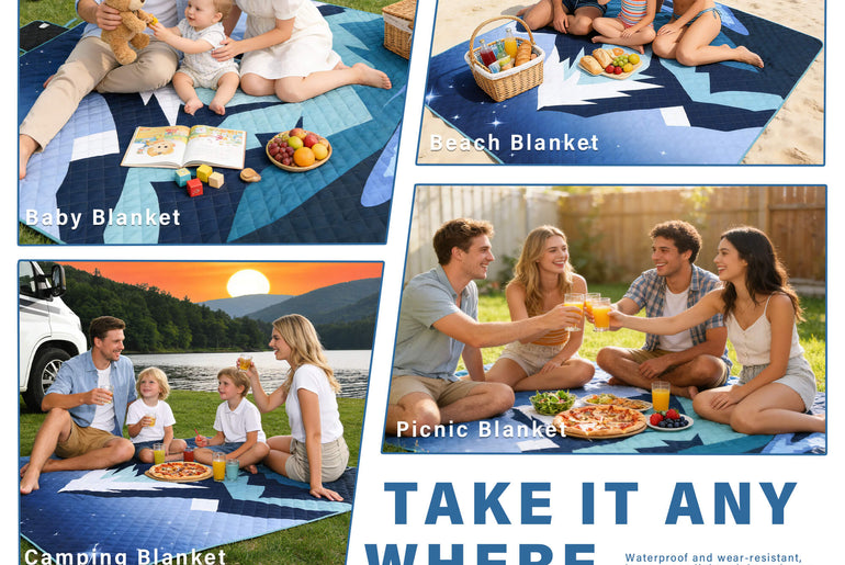 Tirrinia Waterproof Beach Blanket – Sandproof Outdoor Picnic & Camping Mat (70" × 80") newarrivals style