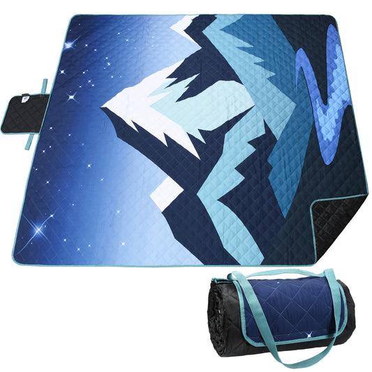 Tirrinia Waterproof Beach Blanket – Sandproof Outdoor Picnic & Camping Mat (70" × 80") front view