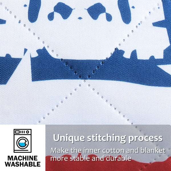 Quality Large Picnic Blanket 70" X 80" with USA Pattern Design