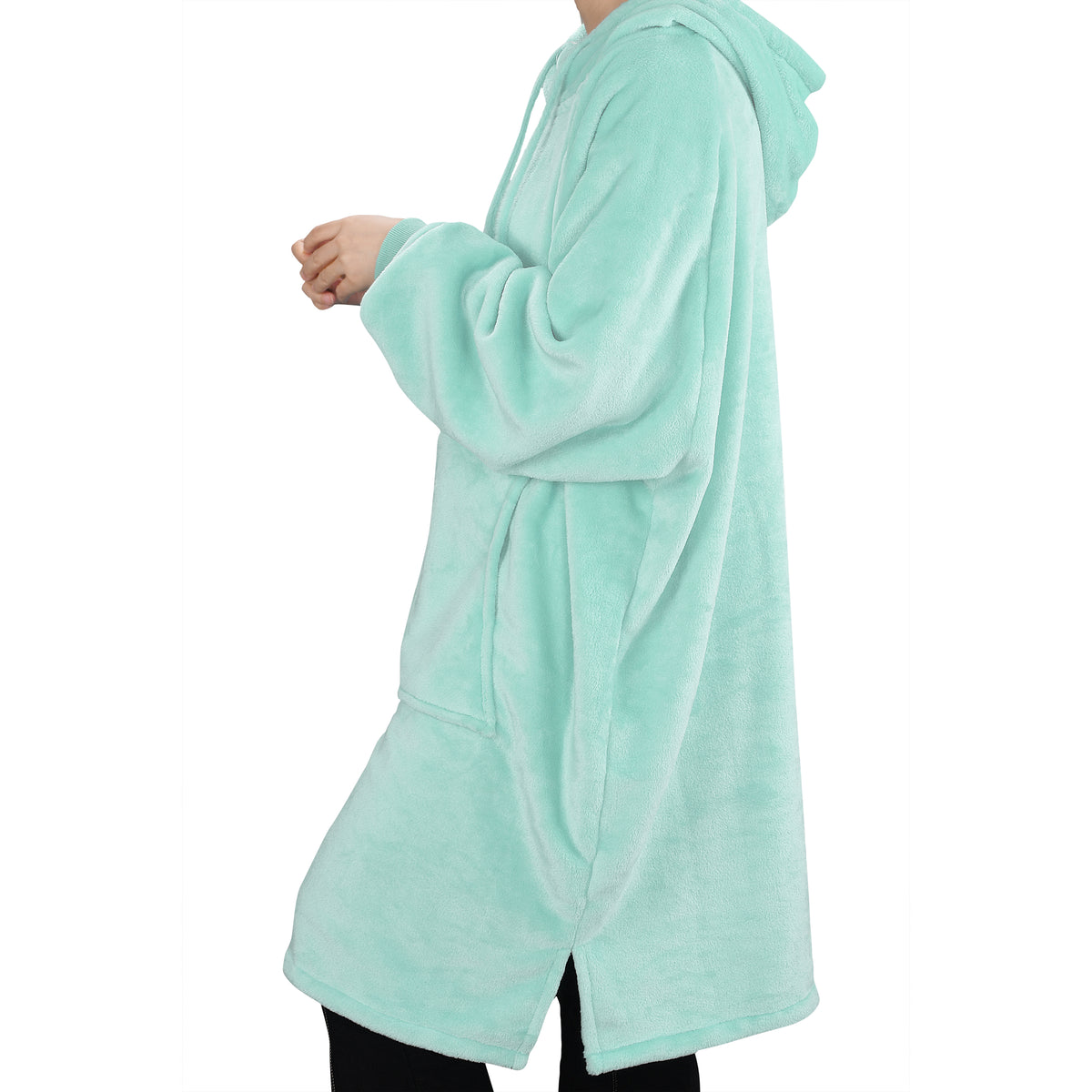 Fleece Oversize Blanket Sweatshirt Dress Thin style
