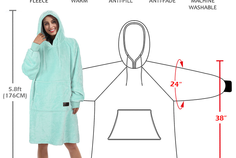 Fleece Oversize Blanket Sweatshirt Dress Thin style