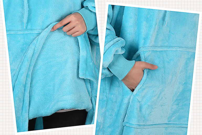 Fleece Oversize Blanket Sweatshirt Dress Thin style