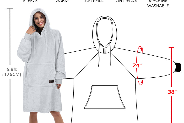 Fleece Oversize Blanket Sweatshirt Dress Thin style