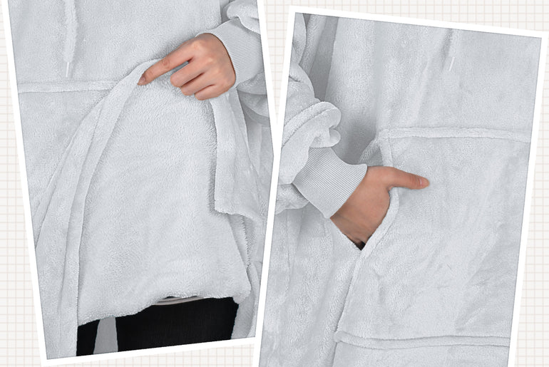 Fleece Oversize Blanket Sweatshirt Dress Thin style