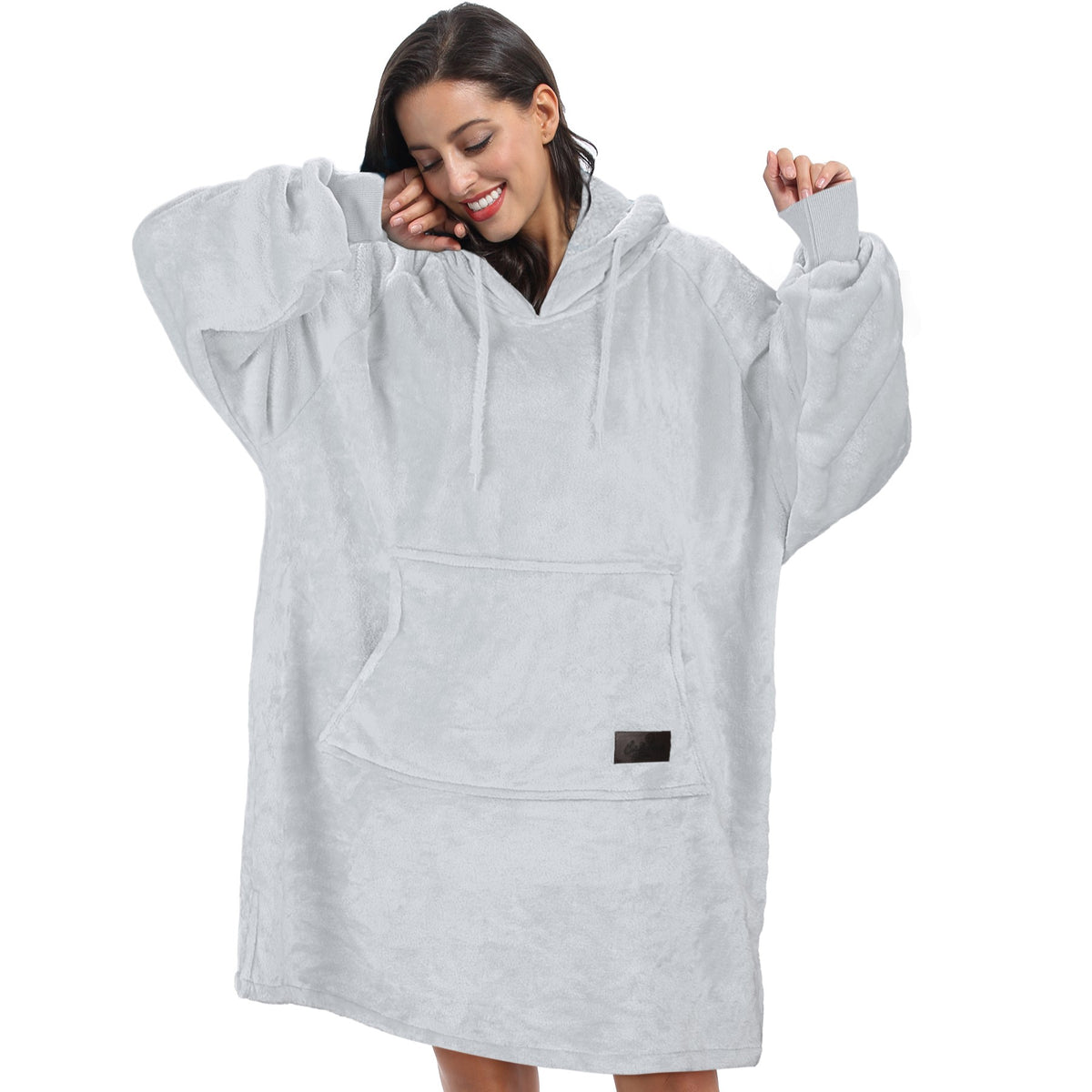 Fleece Oversize Blanket Sweatshirt Dress Thin style