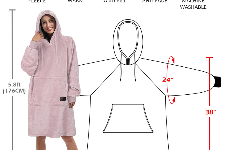 Fleece Oversize Blanket Sweatshirt Dress Thin style