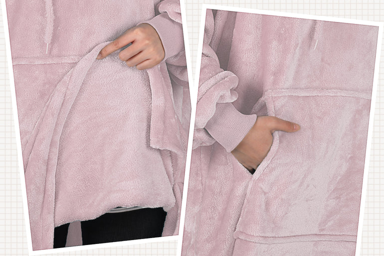 Fleece Oversize Blanket Sweatshirt Dress Thin style