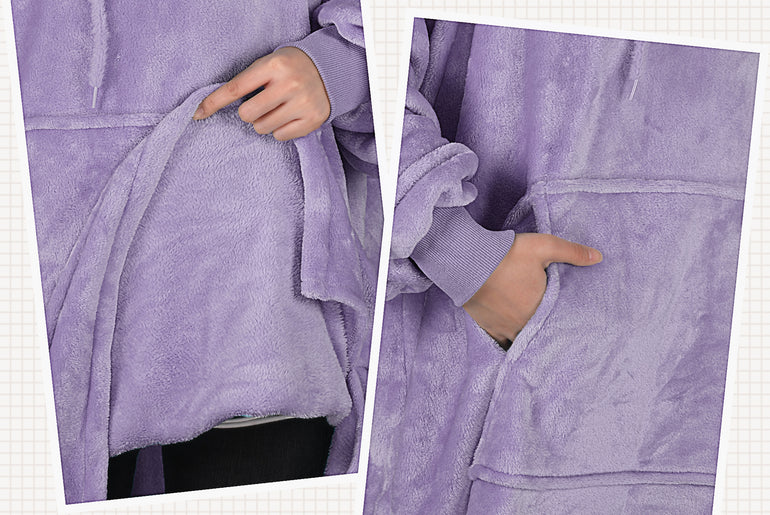 Fleece Oversize Blanket Sweatshirt Dress Thin style