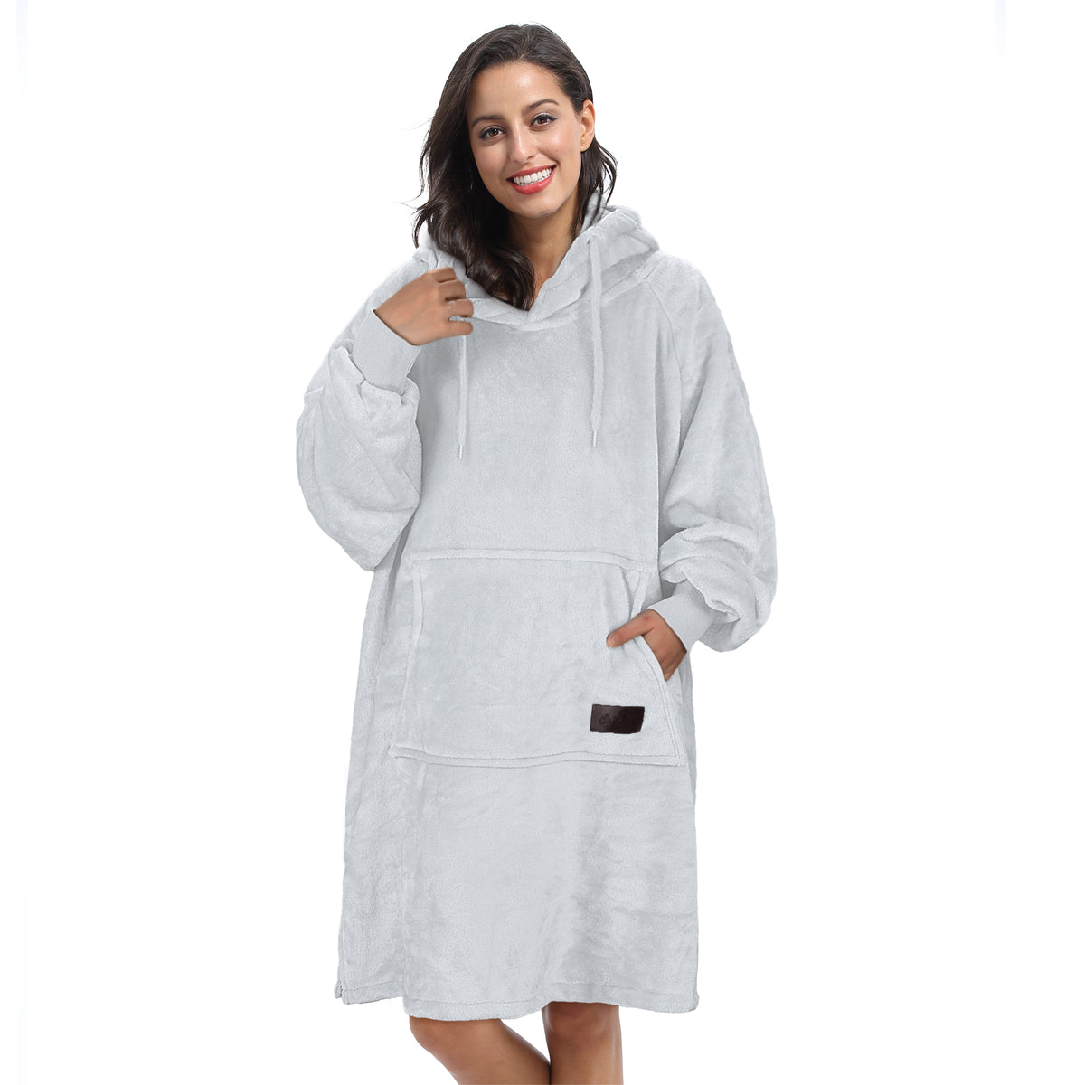 Fleece Oversize Blanket Sweatshirt Dress side view