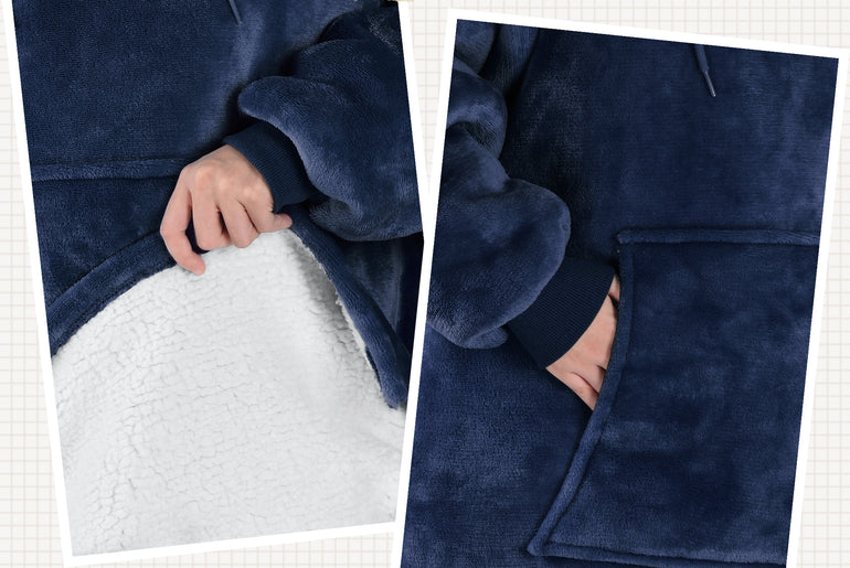Loose Size Sherpa Blanket Hoodie Dress