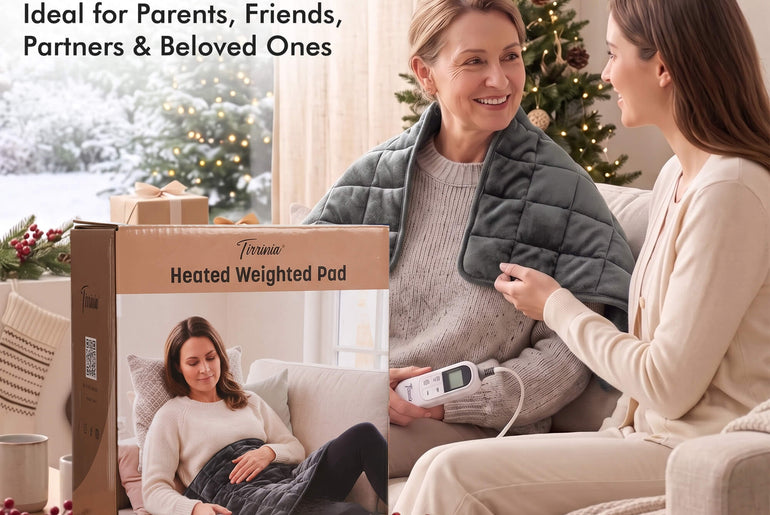 Tirrinia Heated Weighted Pad — 10 Heat Settings & 1-12H Timer, Weighted Electric Heating Pad for Back, Shoulders & Waist, 33" x 18"
