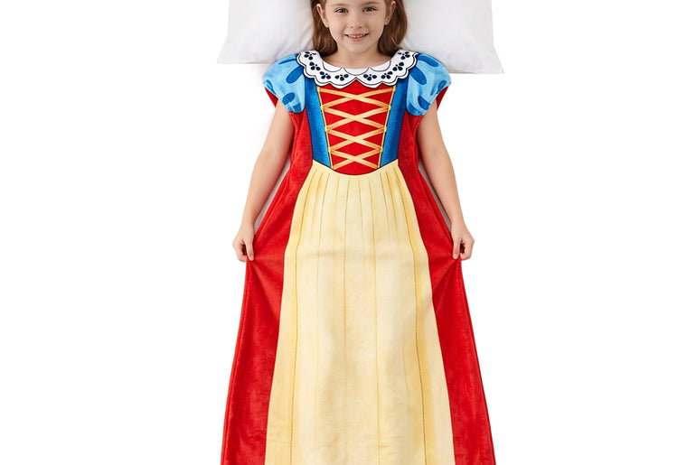 Tirrinia Kids Princess Dress Wearable Blanket — Snow White Flannel Sleep Sack for Girls, Soft Cozy Throw Blanket Dress, 54in x 26in