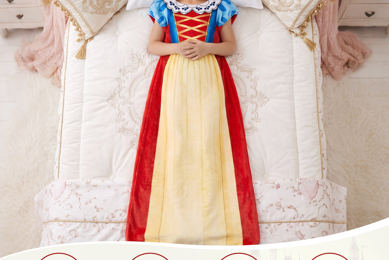 Tirrinia Kids Princess Dress Wearable Blanket — Snow White Flannel Sleep Sack for Girls, Soft Cozy Throw Blanket Dress, 54in x 26in