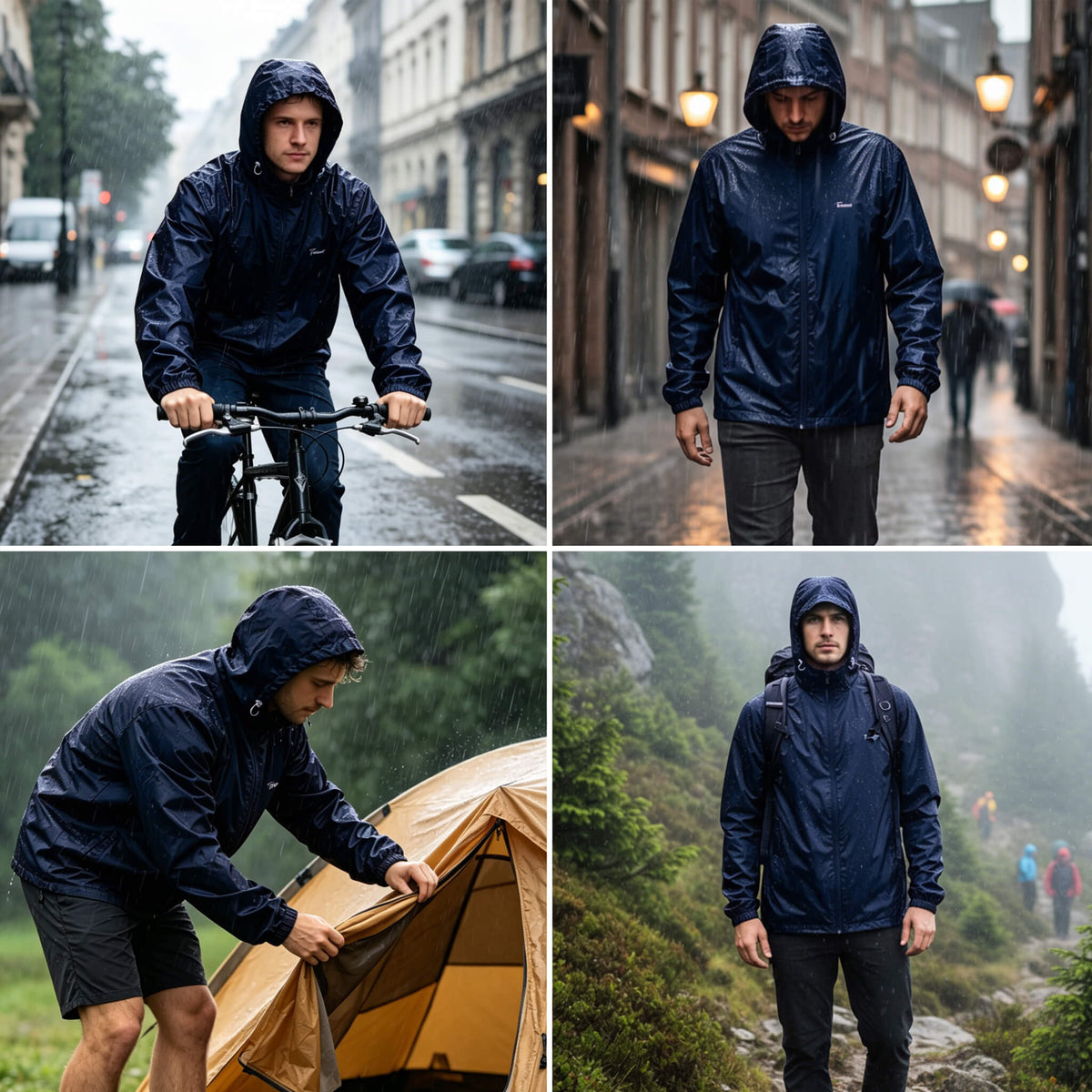 Men's Lightweight Waterproof Rain Jacket – Packable Windbreaker for Hiking, Travel & Everyday Wear newarrivals style