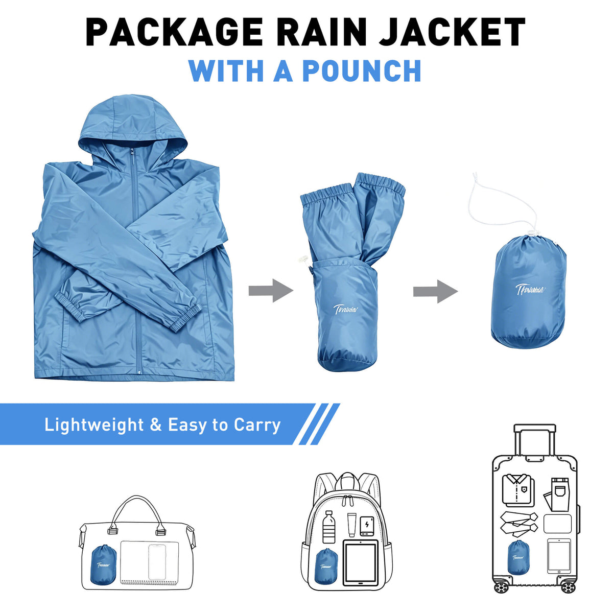Tirrinia Packable Waterproof Rain Jacket – Lightweight Windbreaker for Travel & Outdoor Adventures newarrivals style