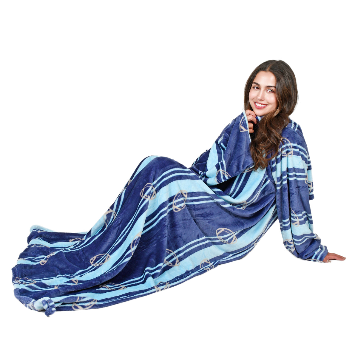 Blue Football Field Wearable Blanket Single Layer product image 8