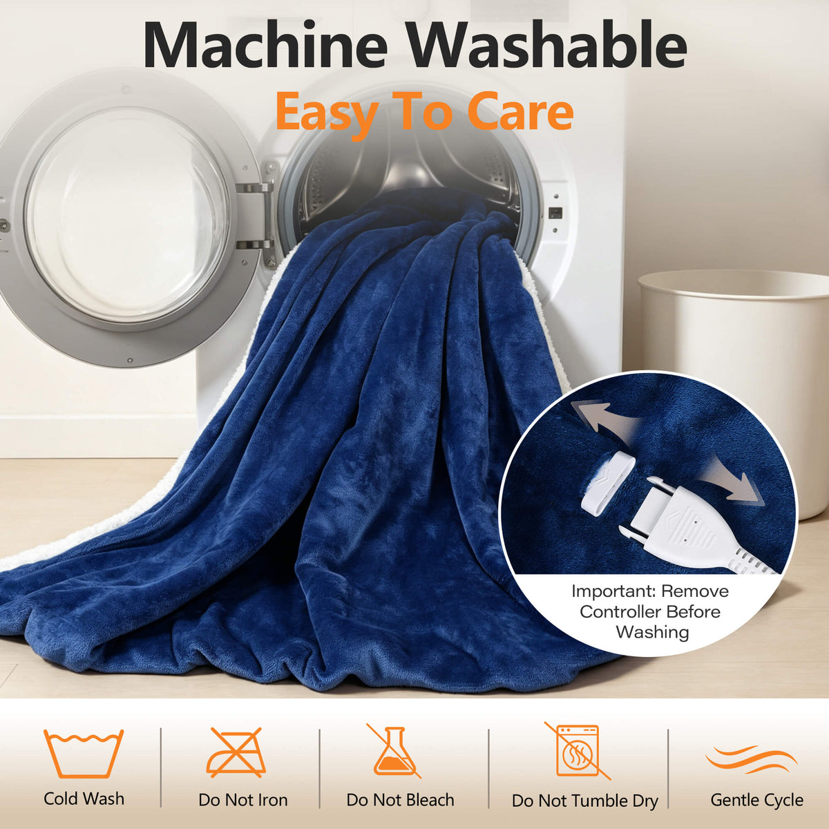 Tirrinia Heated Wearable Blanket with Sleeves — Electric Snuggle Blanket Robe, 10 Heat Levels & 1-12H Timer, Sherpa Flannel, Foot Pockets, 70" x 50"