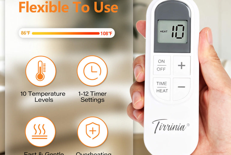 Tirrinia Heated Wearable Blanket with Sleeves — Electric Snuggle Blanket Robe, 10 Heat Levels & 1-12H Timer, Sherpa Flannel, Foot Pockets, 70" x 50"