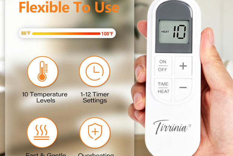 Tirrinia Heated Wearable Blanket with Sleeves — Electric Snuggle Blanket Robe, 10 Heat Levels & 1-12H Timer, Sherpa Flannel, Foot Pockets, 70" x 50"