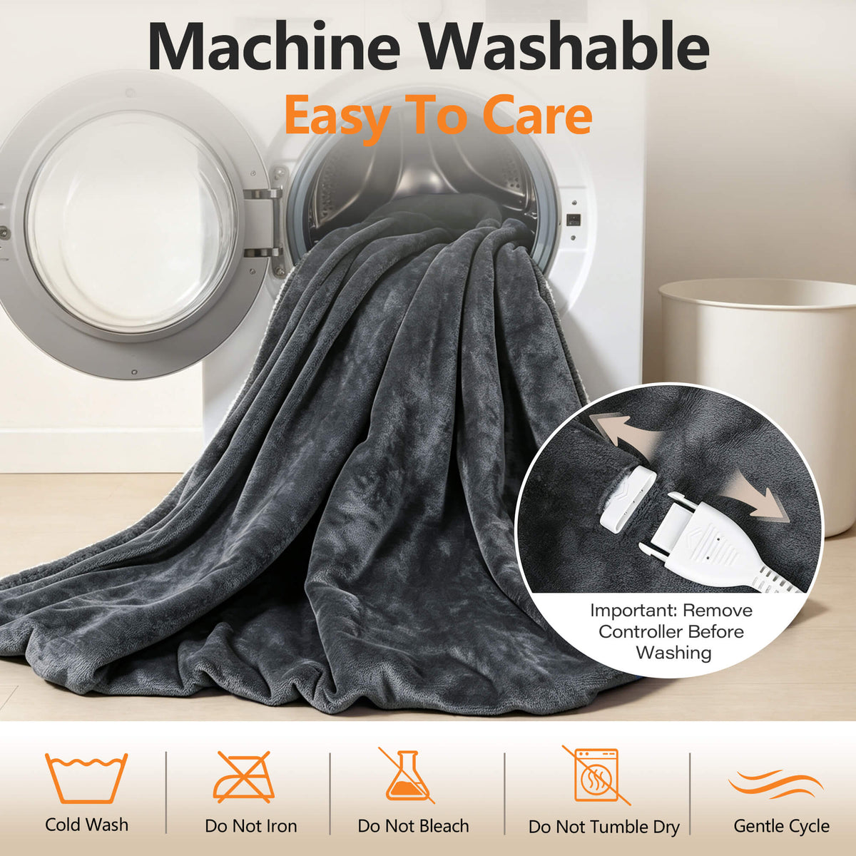 Tirrinia Heated Wearable Blanket with Sleeves — Electric Snuggle Blanket Robe, 10 Heat Levels & 1-12H Timer, Sherpa Flannel, Foot Pockets, 70" x 50"
