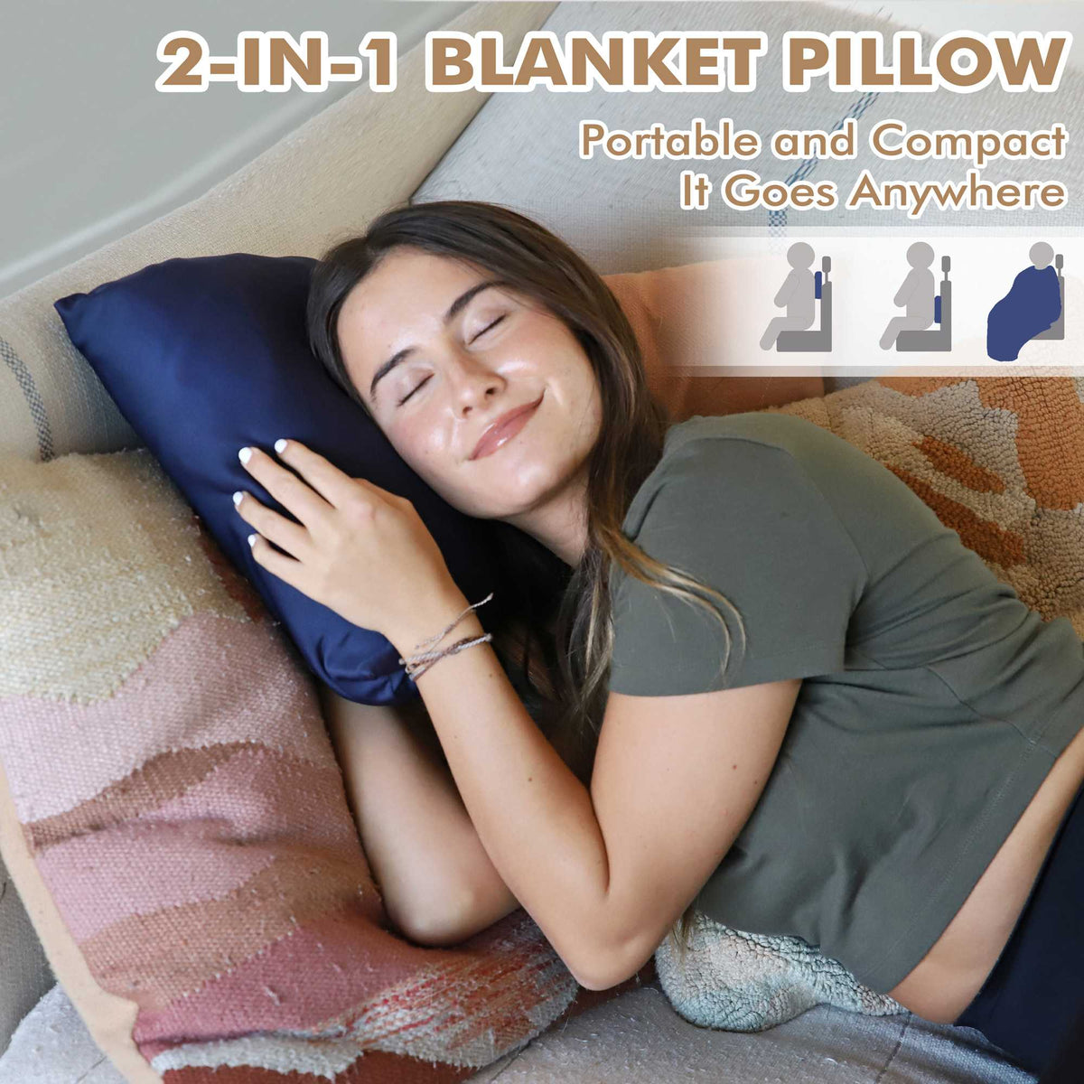 Fleece Travel Blanket Packable school style