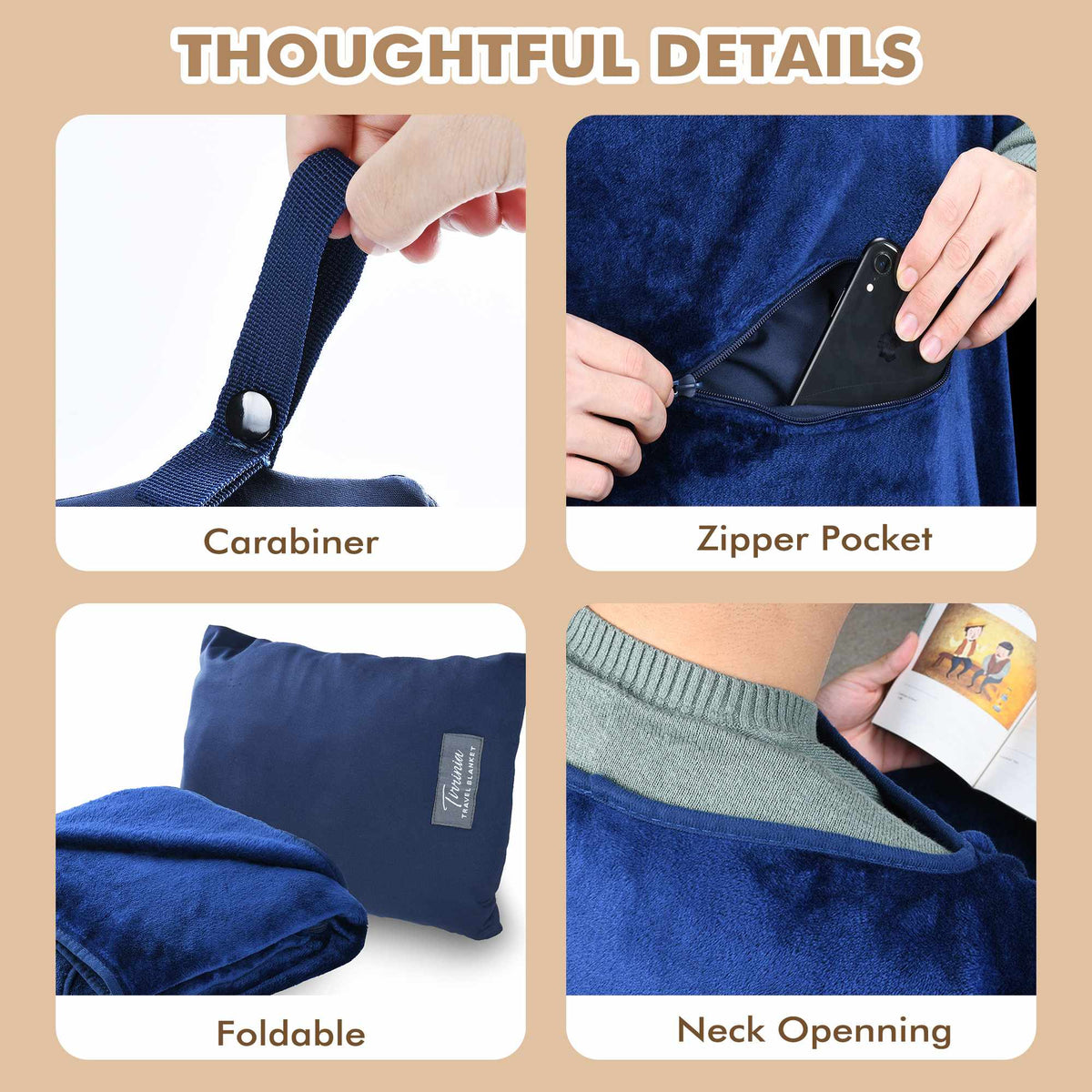 Fleece Travel Blanket Packable school style